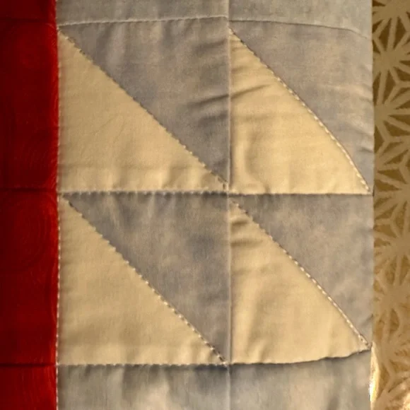 NEW Gorgeous Handmade Mini Quilt Sailboats & Stars Red White Blue Patriotic OOAK